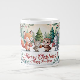 Taza De Café Gigante Amigos del invierno en el bosque