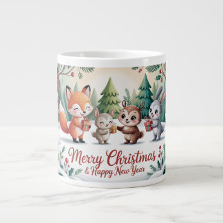 Taza De Café Gigante Amigos del invierno en el bosque