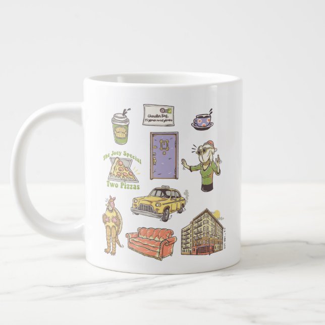 Taza De Café Gigante AMIGOS™ | Gráfico de iconos Personalizados (Izquierda)