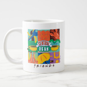 Taza De Café Gigante AMIGOS™   Gráfico vibrante de Perk central