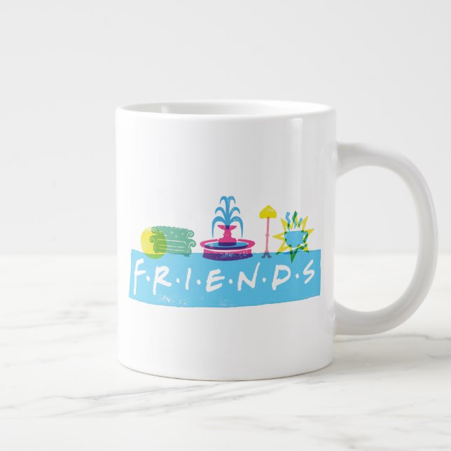 Taza De Café Gigante AMIGOS™ | Logotipo con iconos (Derecha)