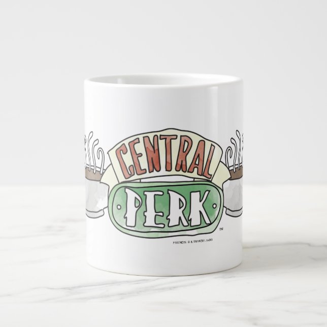 Taza De Café Gigante AMIGOS™ | Logotipo de acuarela central (Frente)