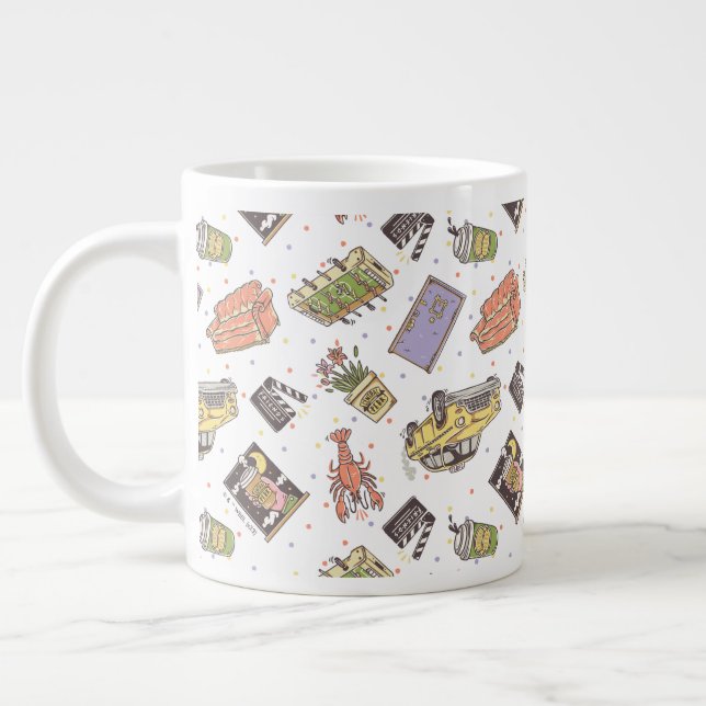 Taza De Café Gigante AMIGOS™ | Patrón de iconos de punto de Polka (Izquierda)