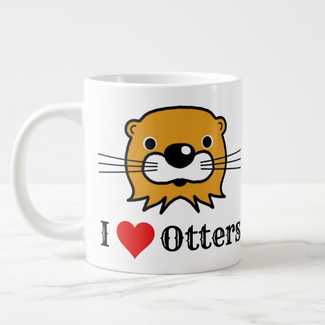 Taza De Café Gigante Amo A Las Nueces. Apreciación Otter (Izquierda)