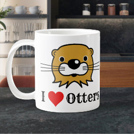Taza De Café Gigante Amo a las nutrias. Apreciación de las nutrias
