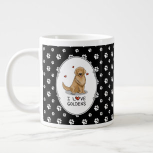Taza De Café Gigante Amo a los Goldens Me Encanta El Cuto De Los Testig