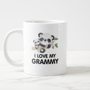 Taza De Café Gigante Amo a mi abuela Pandas bebés y adultos lindos