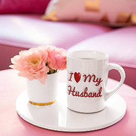 Taza De Café Gigante Amo a mi marido lindo texto rojo