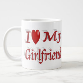 Taza De Café Gigante Amo a mi novia lindo texto rojo