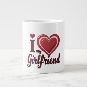 Taza De Café Gigante Amo a mi novia personalizado