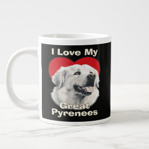 Taza De Café Gigante Amo a mi perro Gran Pirineo