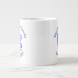 Taza De Café Gigante Amo azul de la bandera del corazón de Grecia perso