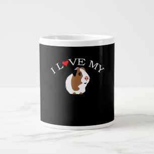 Taza De Café Gigante Amo el cerdo guineano   Amantes del cerdo guineano