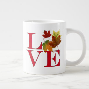 Taza De Café Gigante Amo El Otoño