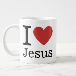 Taza De Café Gigante ❤️ Amo Jesús PERSONALIZABLE Jumbo Mug