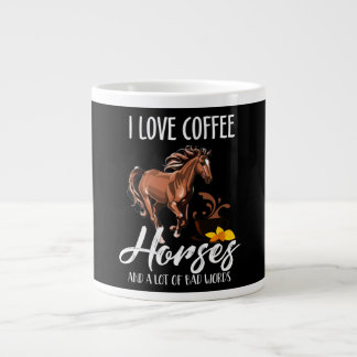 Taza De Café Gigante Amo Los Caballos De Café Y Muchas Malas Palabras