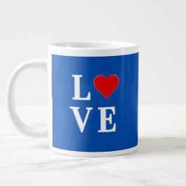 Taza De Café Gigante Amor azul marino estilo retro