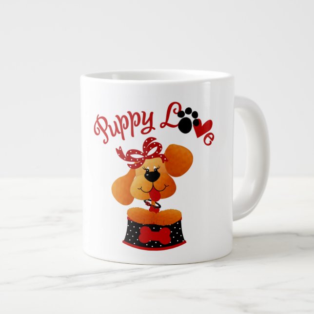 Taza De Café Gigante Amor Cachorro - Mugre Jumbo (Derecha)