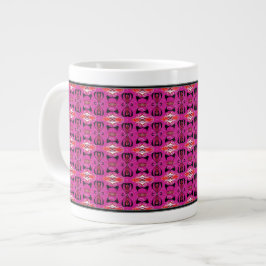 Taza De Café Gigante Amor de Mariposa | Borde Abstracto de Mariposa