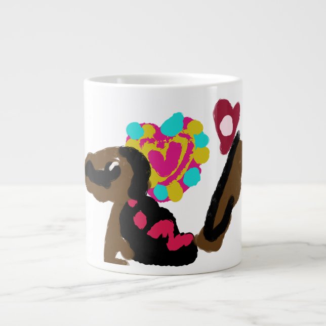 Taza De Café Gigante Amor del cachorro cálido (Frente)