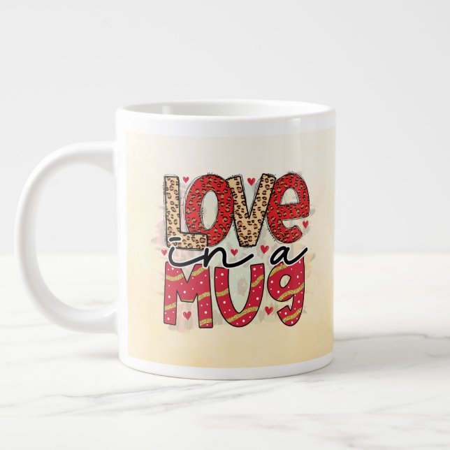 Taza De Café Gigante Amor en San Valentín con letras estampadas (Izquierda)