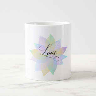 Taza De Café Gigante *~* AMOR INTENCIÓN EMOTO MÁXIMO Arcoiris