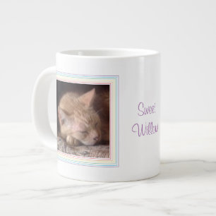 Taza De Café Gigante AMOR mascota Gran Mug Blanco + Texto / Arcoiris