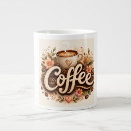 Taza De Café Gigante Amor por el Café Floral