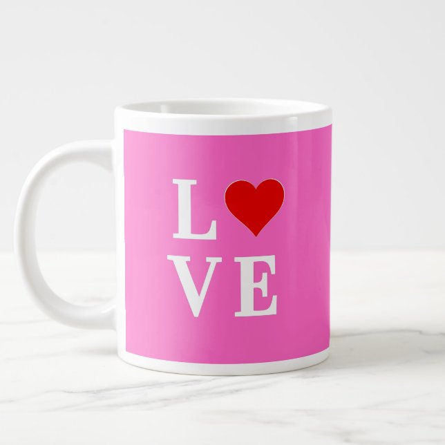 Taza De Café Gigante Amor rosa elegante (Izquierda)