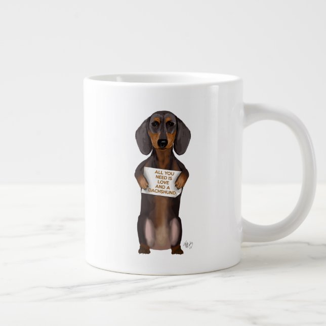 Taza De Café Gigante Amor y Dachshund (Derecha)