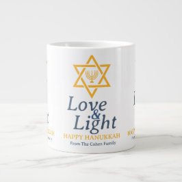 Taza De Café Gigante Amor y luz | Familia simple de Hanukkah