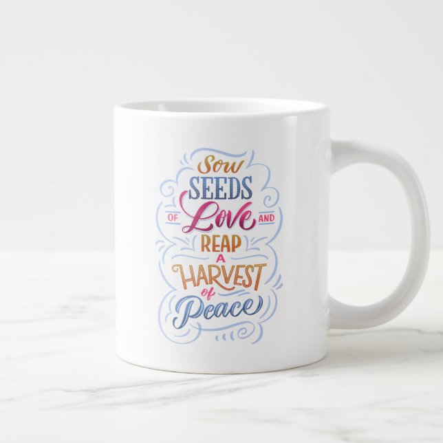 Taza De Café Gigante Amor y paz (Derecha)