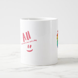 Taza De Café Gigante Amor y peluca de perro