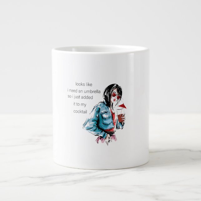 Taza De Café Gigante Añadido tarro de caramelo de paraguas (Frente)