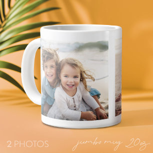 Taza De Café Gigante Añadir 2 Fotos - Simple Colage en ambos lados