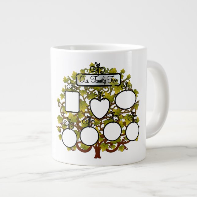 Taza De Café Gigante Añadir fotos familiares - Jumbo Mug (Derecha)