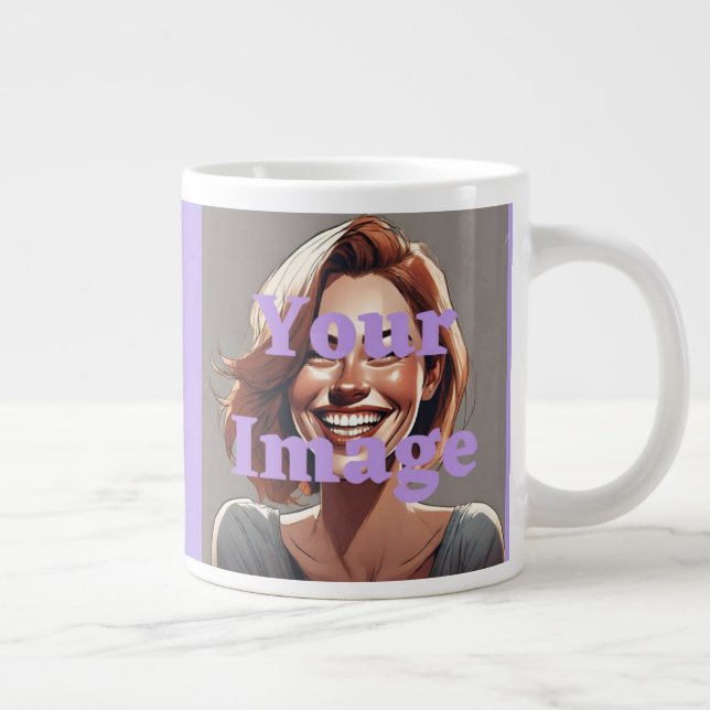 Taza De Café Gigante Añadir la imagen Jumbo Mug Personalizado Photo Mug (Derecha)