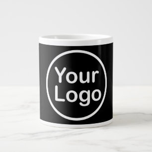Taza De Café Gigante Añadir su propio logotipo Fondo negro