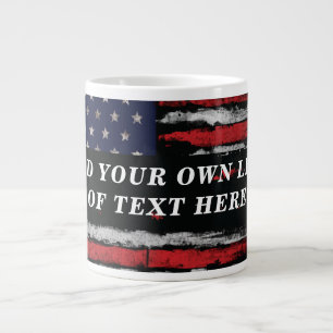 Taza De Café Gigante Añadir tu propio texto a la bandera norteamericana