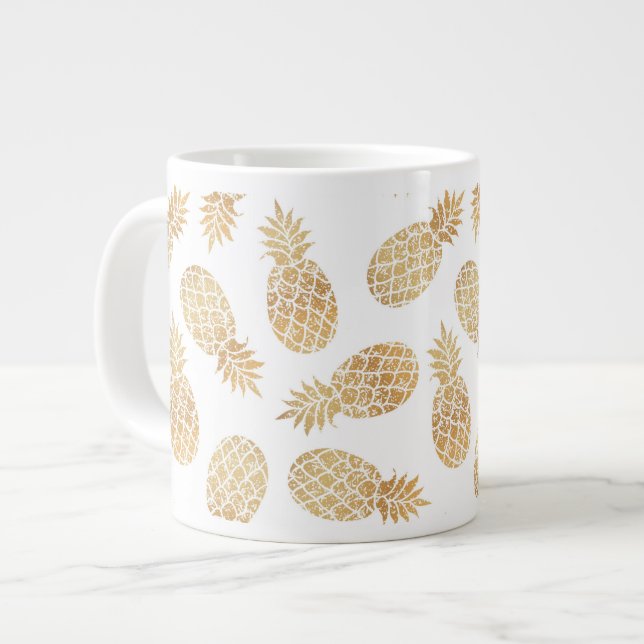 Taza De Café Gigante ANanas GOLD PINEAPPLE moda GLAMOR (Izquierda)
