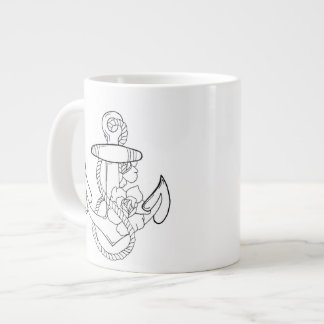 Taza De Café Gigante Ancla del estilo del tatuaje