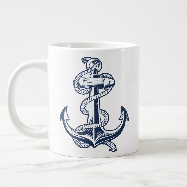 Taza De Café Gigante Ancla Náutica (Armada) (Izquierda)