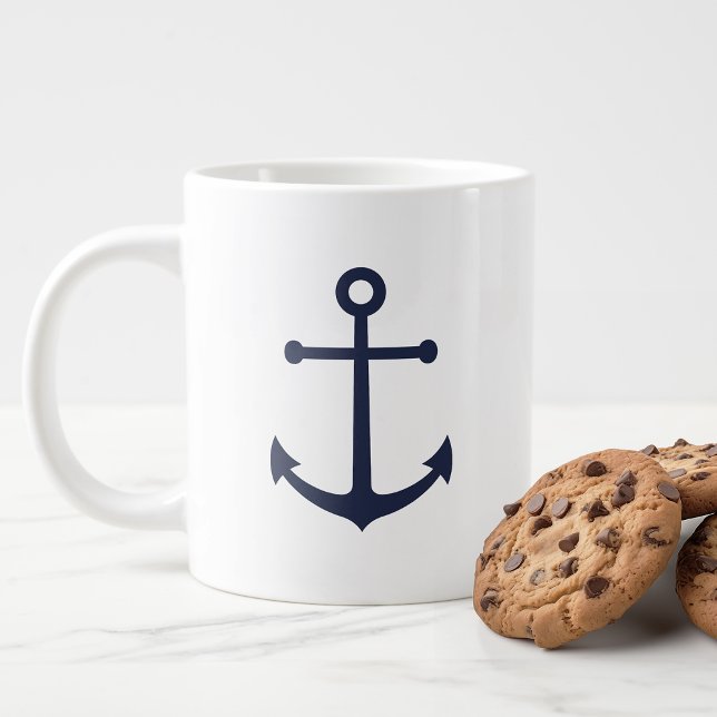 Taza De Café Gigante Anclaje azul de la Marina Náutica moderna (Subido por el creador)