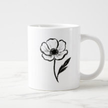 Anémona de Tinta Arte Minimalista de Pincelada en 