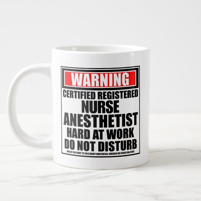 Taza De Café Gigante Anestesista de enfermeras registradas con certific (Izquierda)