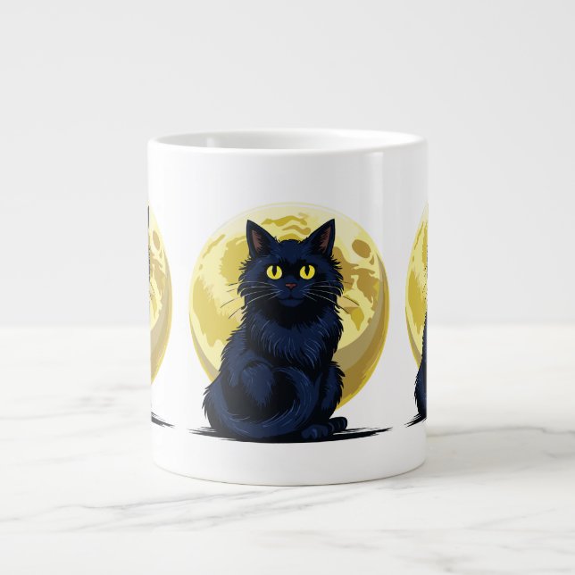 Taza De Café Gigante Angry black cat (Frente)