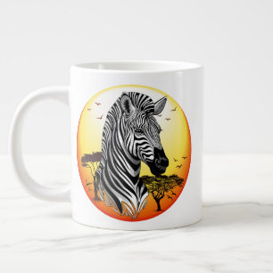 Taza De Café Gigante Animal silvestre de la sabana africana cebra