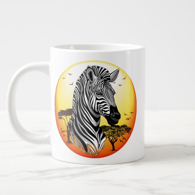 Taza De Café Gigante Animal silvestre de la sabana africana cebra (Izquierda)