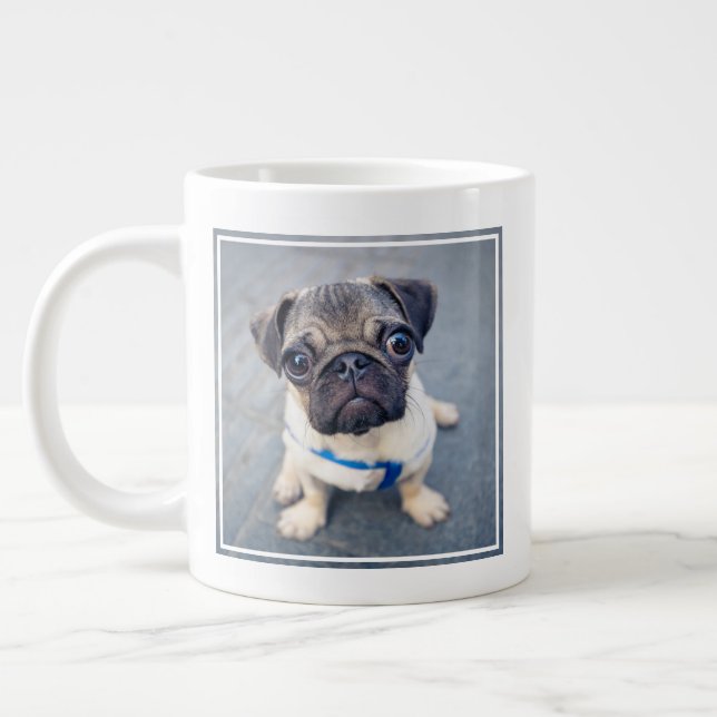 Taza De Café Gigante Animales de bebé más afectados | Baby Pug (Izquierda)