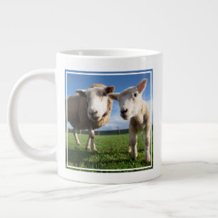 Taza De Café Gigante Animales de bebé más afectados Cordero recién na